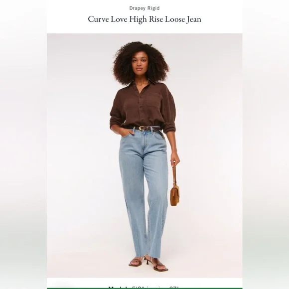 Drapey Rigid Curve Love High Rise Loose Jean - Picture 1 of 12